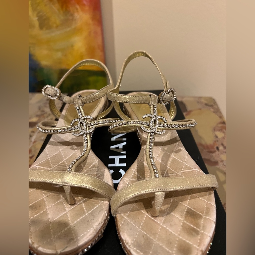 Chanel Gold Sandals